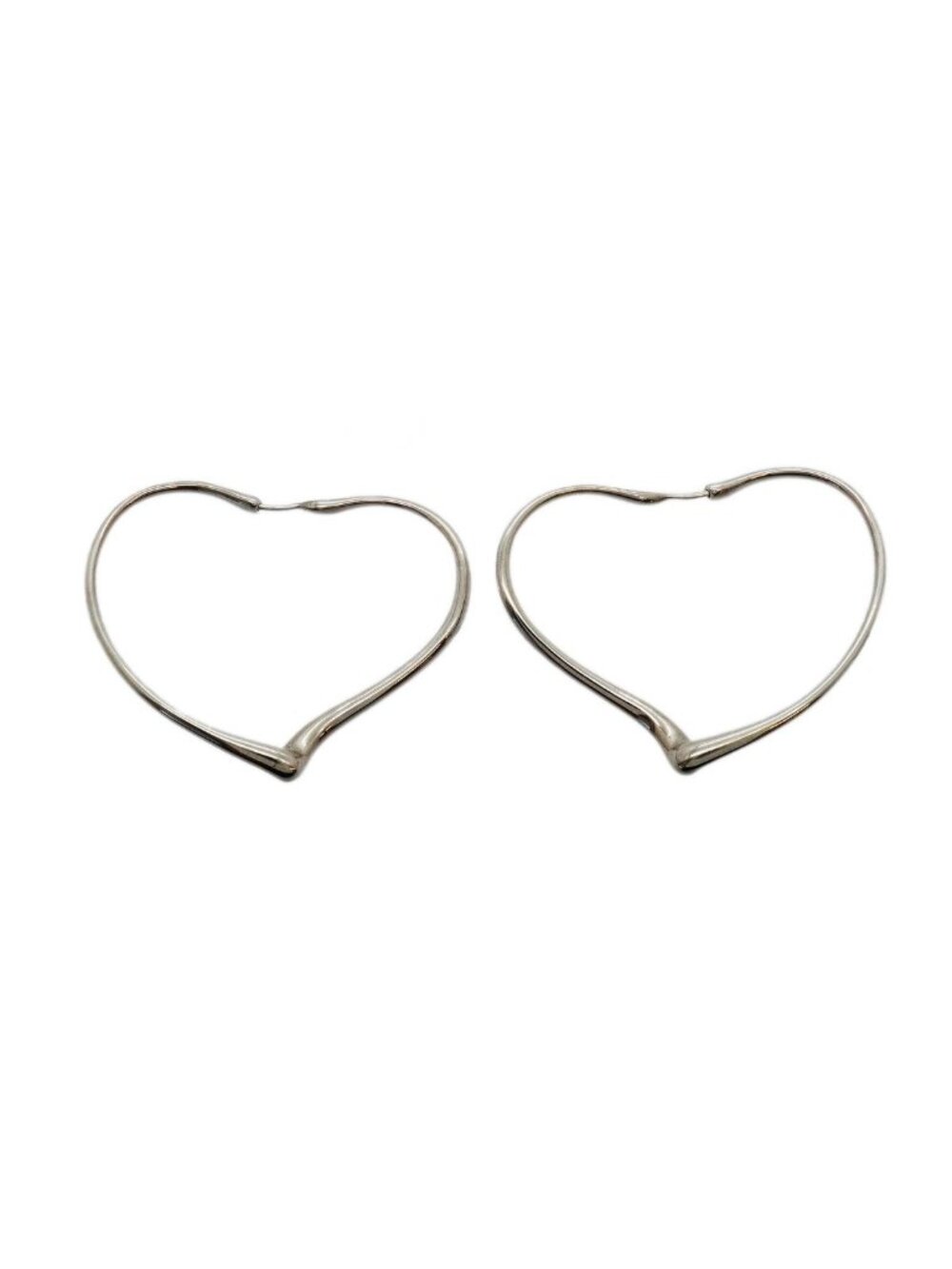 Tiffany & Co Earrings Open Heart 925 Sterling Silver